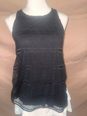 NWOT Apt. 9 Black Crochet Halter Camisole XS OVERSIZED